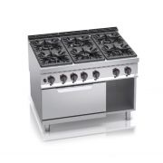 Плита газовая Bertos G9F6PW+FG1 6-ти конфорочная с духовкой (4кВт)
