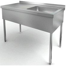Стол производственный со встроенной моечной ванной 1000х800х850 СЗМ-6-4-1