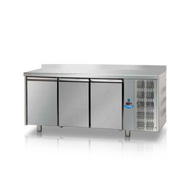 Стол холодильный с пристенным бортом Tecnodom TF 03 MID GN AL 3 двери